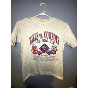 Vtg Rare 90 Cowboys vs Bills Super Bowl XXVII Shirt Mens XL NFL At The Rose Bowl